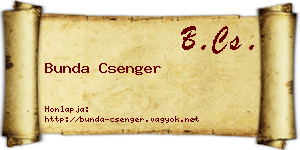 Bunda Csenger névjegykártya
